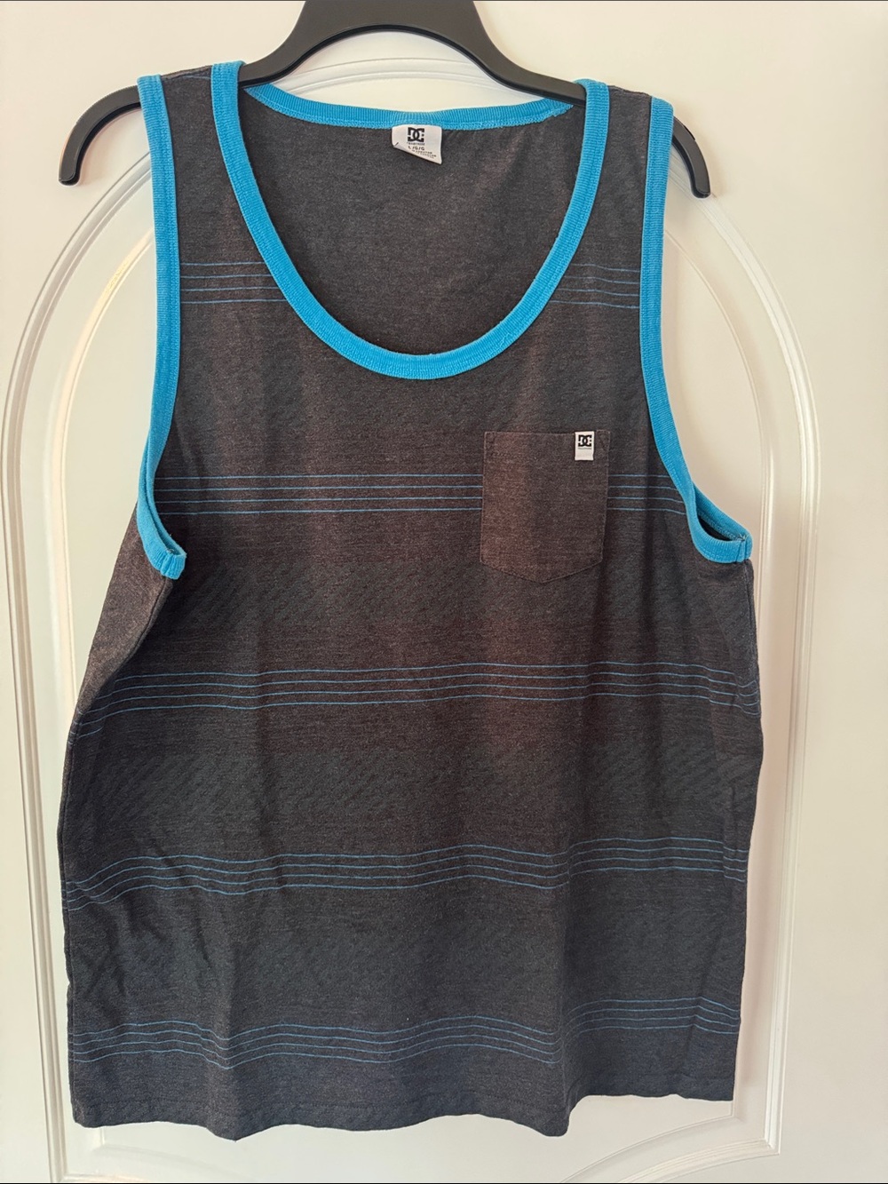 DC Charcoal Tank with Bright Blue Trim